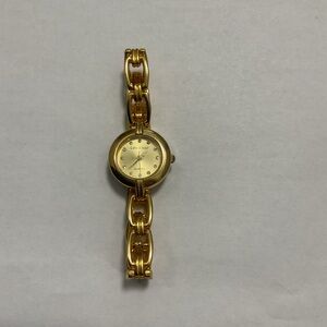 Cote d’ Azur Quartz Gold Tone Ladies Round Face Rhinestone Watch